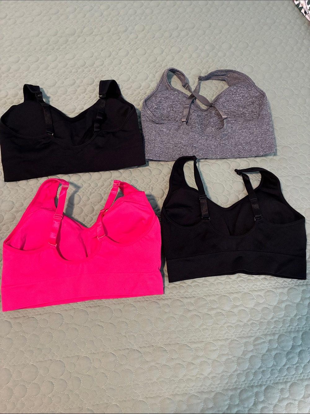 Puma Women's Sports Bra Pack - Black, Heather Gray, Hot Pink - Picture 2 of 2